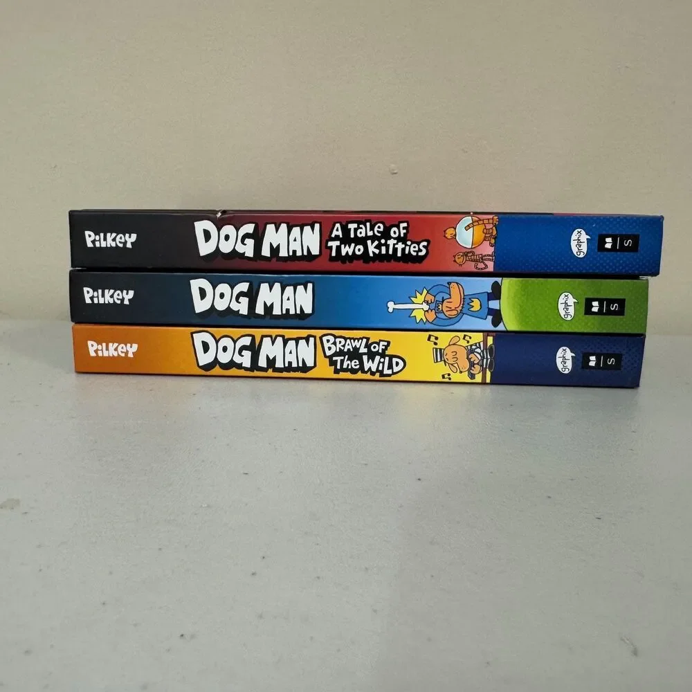 Dog Man Books Dav Pilkey Hardcover 3 Set Comic Graphic Novel Funny Illustrated